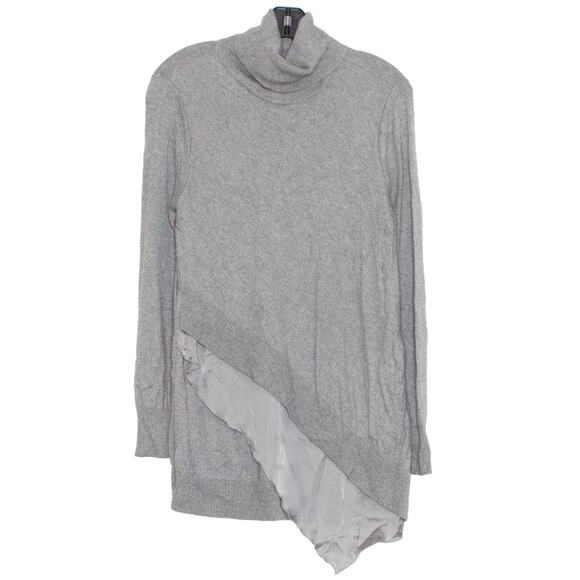 Soft Surroundings Sweater Turtleneck Wool Minimalist Asymmetrical Gray Small - Picture 1 of 5